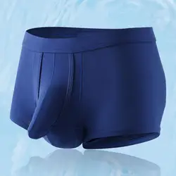 Cueca Boxer respirável de alta elasticidade masculina, cueca de nariz de elefante, cueca macia, absorção de umidade, suporte de conforto