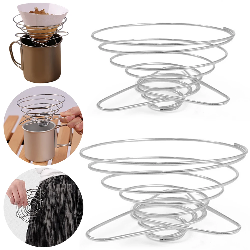 Stainless Steel Collapsible Pour Over Coffee Dripper Folding Camping Coffee Maker for Camping Outdoor Office Home Travel Picnic