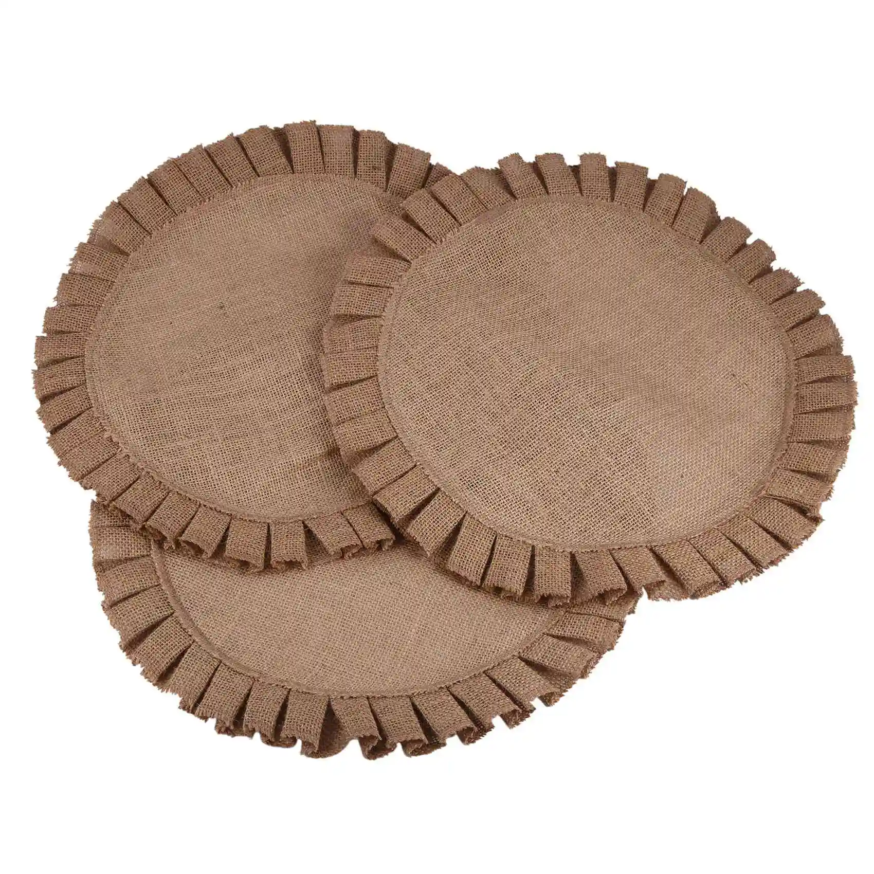 Placemats rústicos de serapilheira, Placemats agrícolas, tamanho 15 polegadas, 4