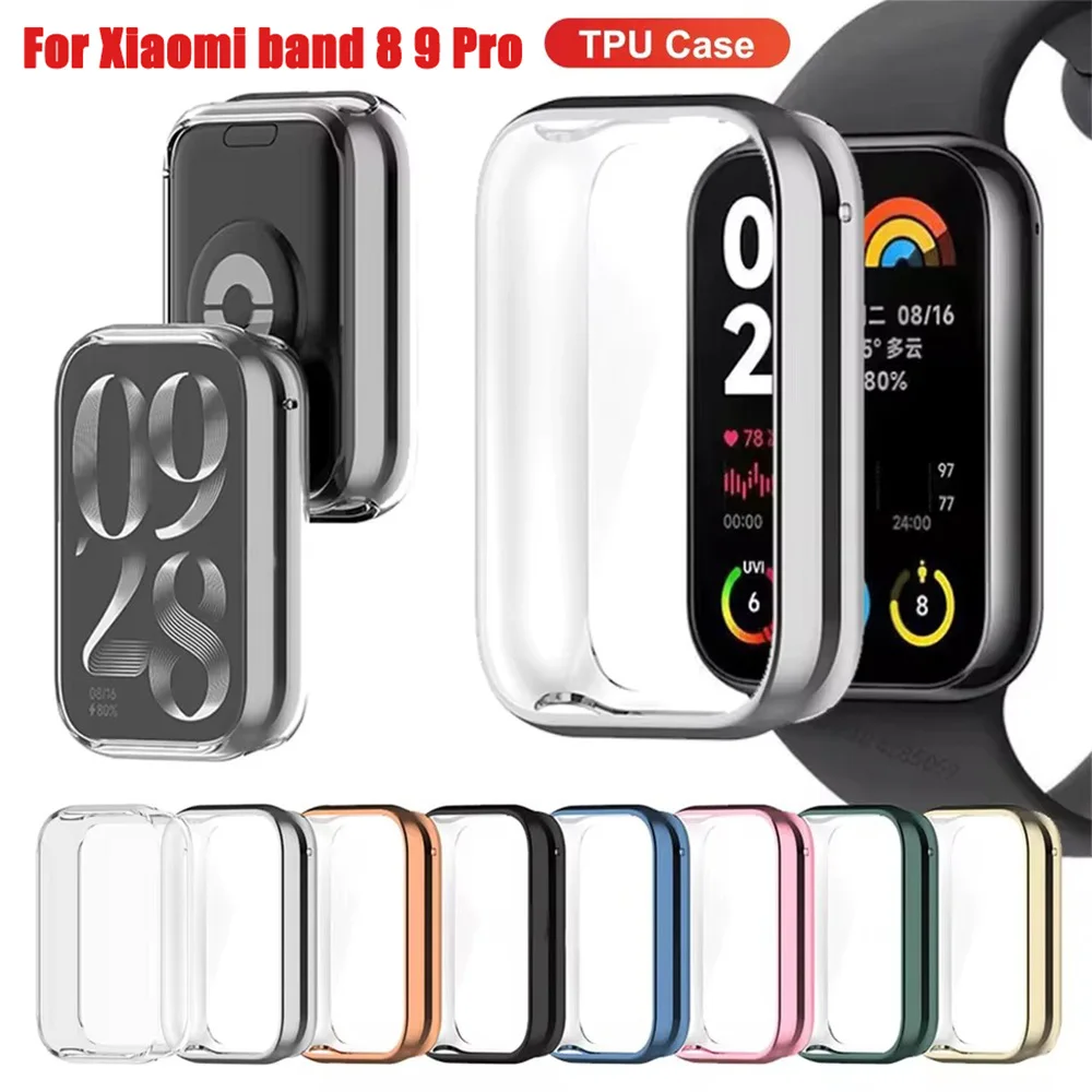 Capa de TPU macia para Xiaomi Mi Band 9 Pro, capa protetora de tela para Xiaomi Mi Band 8 Pro.