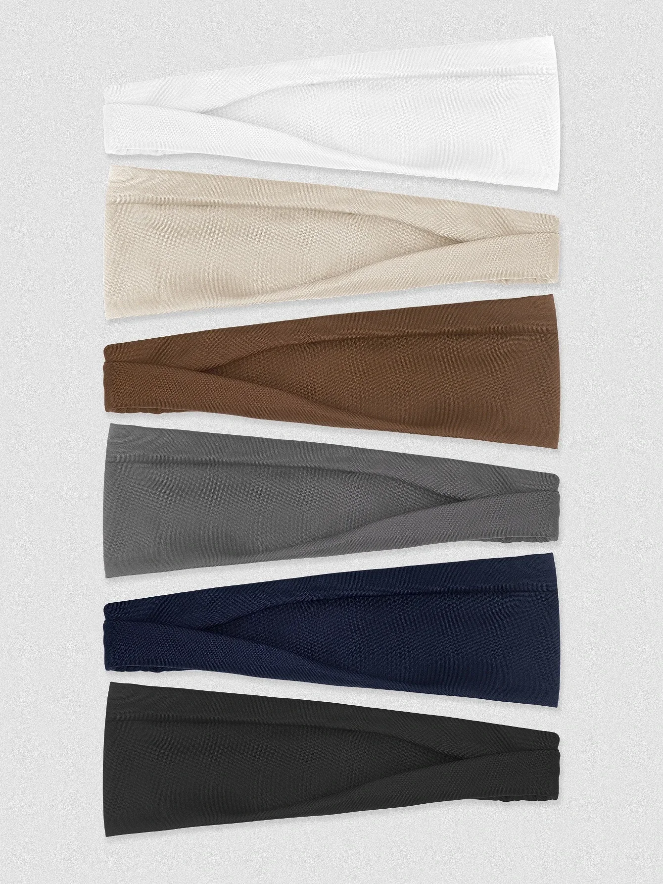

6pcs Solid Color Elastic Sports Headbands For Women Gym Hair Band Turban Sweatband