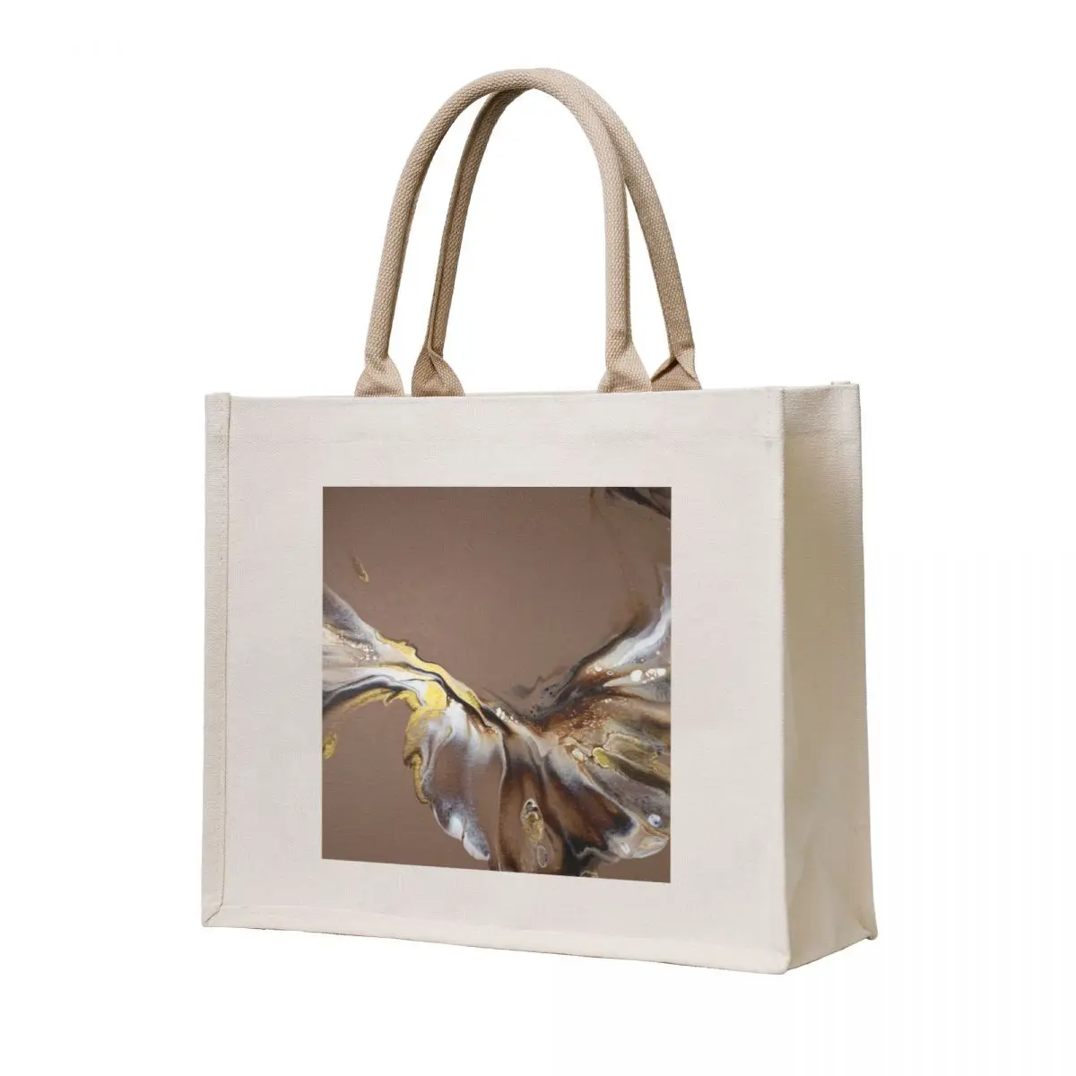 

Beautiful Coffee and Chocolate Inspired Abstract Fluid Art Acrylic Pour Design Tote Bag Shopping bags Gift bags handbag