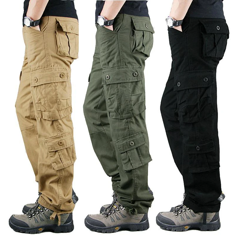 

Men's Pure Cotton Work Trousers Straight Leg Loose Fit Large Size Spring Autumn Outdoor Mountain Climbing Full Cotton Wear Re...