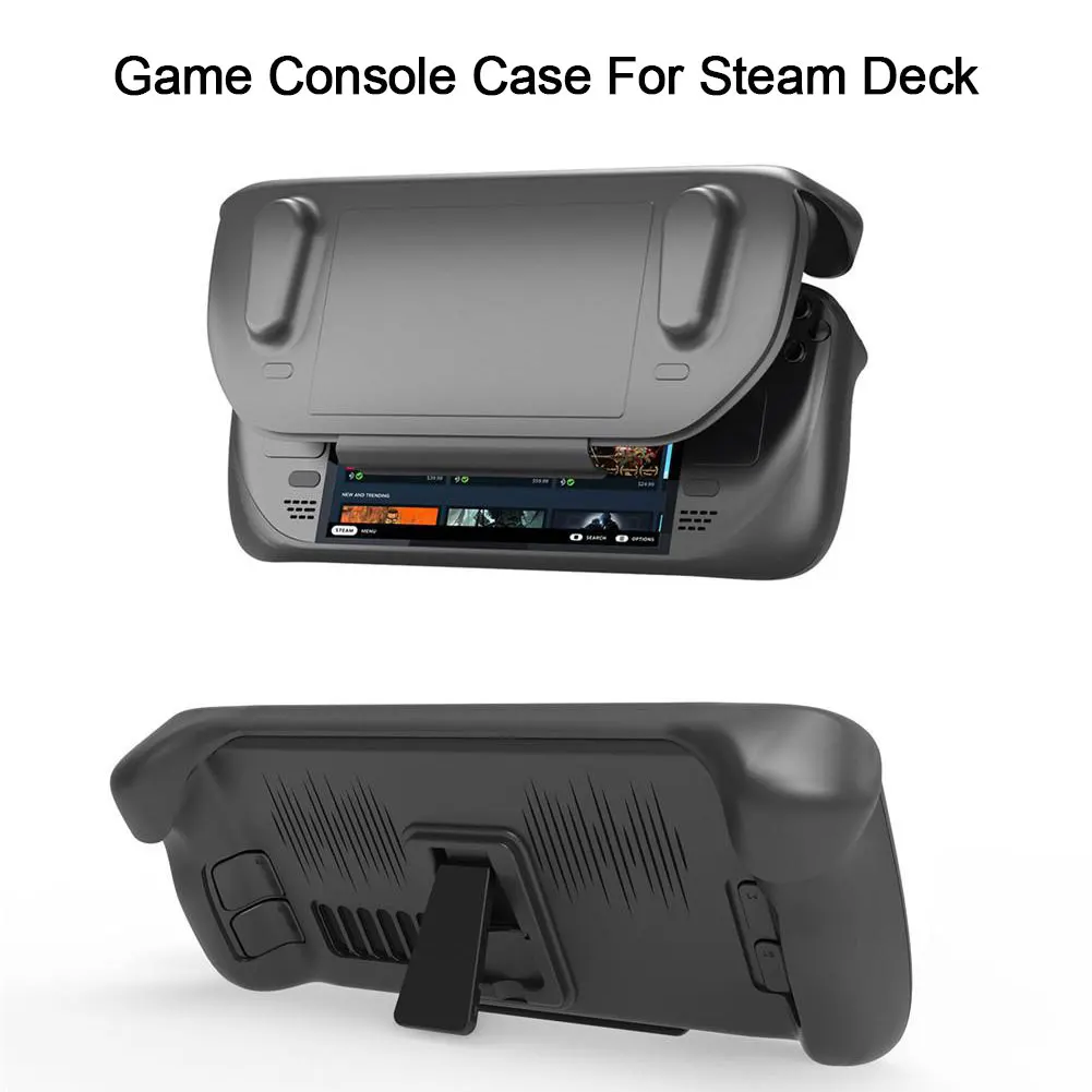 

Case For Steam Deck TPU Protective Cover Shell With Bracket Shockproof Touchpad Button Sticker Set Game Console Accessories