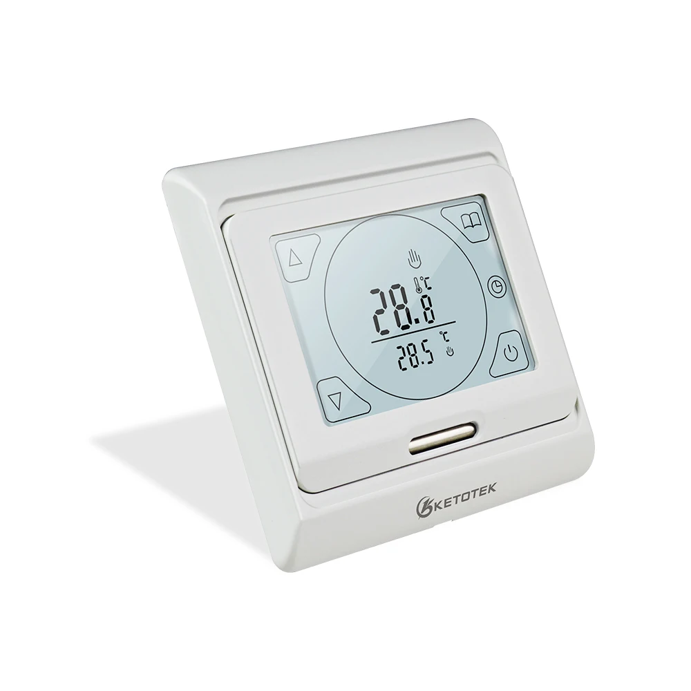 AC 16A 230V Eletric Tầng Làm Nóng Bình Giữ Nhiệt Hệ Thống Bộ Điều Khiển Nhiệt Độ Kỹ Thuật Số Phòng Không Màn Hình LCD Có Đèn Nền Màn Hình Cảm Ứng + Tặng Dây Cáp