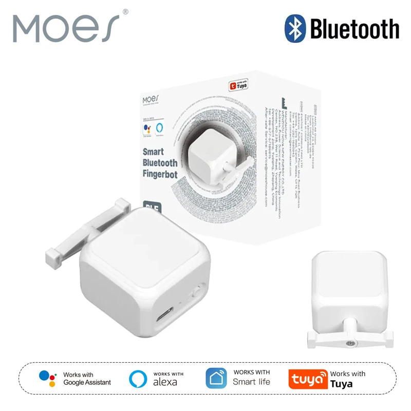 MOES Tuya Smart Bluetooth Finger Robot, Button Switch Key Приложение Smart Life с голосовым управлением через Alexa, Google Assistant