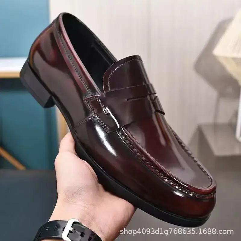 Men's Breathable Business Casual Shoes Soft Sole Comfortable Fit Genuine Leather Spring Season Vehicle Driving Shoes