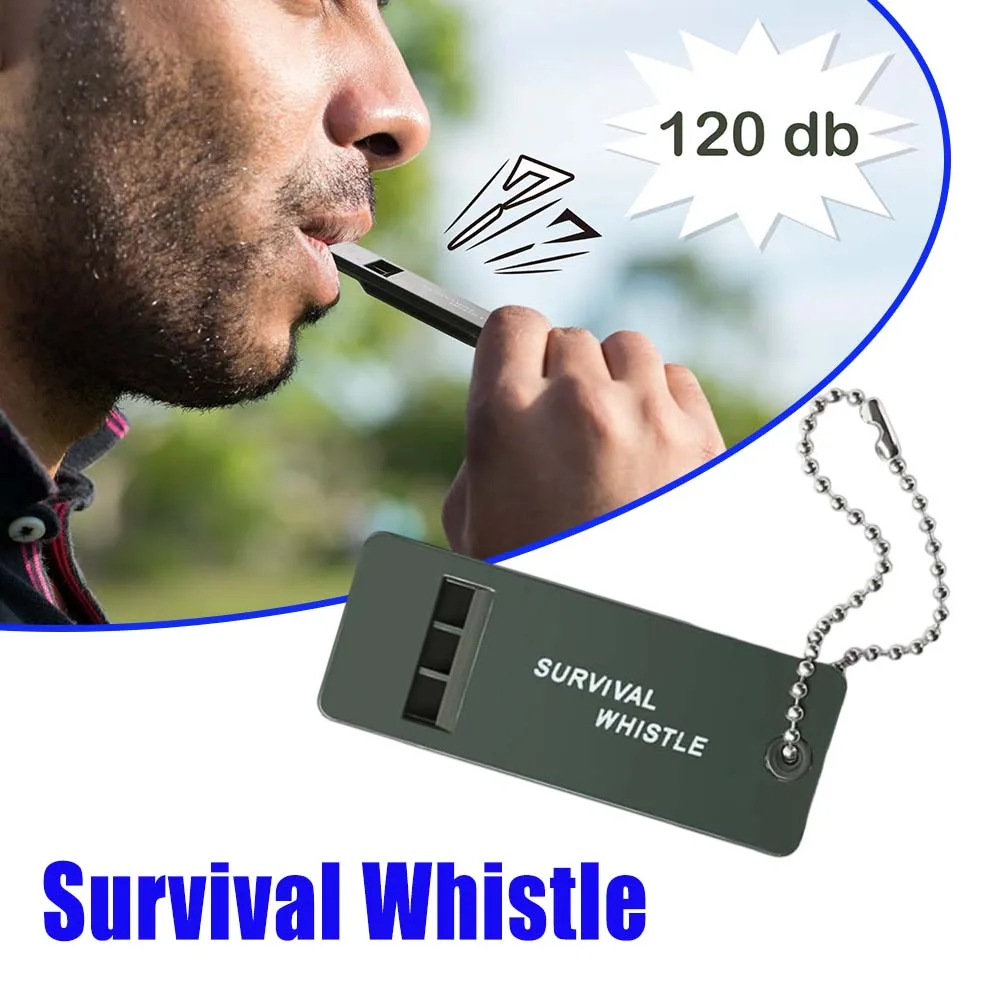 صافرة السلامة في حالات الطوارئ بصوت عال عالية الملعب الثلاثي تردد صفارة إنقاذ للإنقاذ في الهواء الطلق التنزه التخييم مجموعة معدات الحبال #1