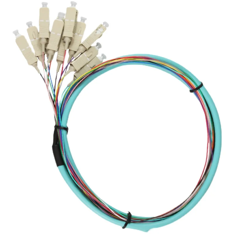 Pigtail Fiber Optics Patch Cord, OM3, Multimode, 0.9mm, 50/125 Jumper, SC, FC, ST, LC, Leather Cable, 1.5m, 10Pcs Lot
