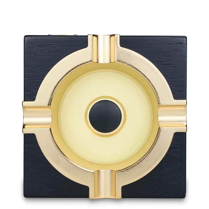 

JIFENG Wood Large Cigar Ashtray Luxury Outdoor Large Holder Living Room Square Cigar Accessories Ash Holder Tray