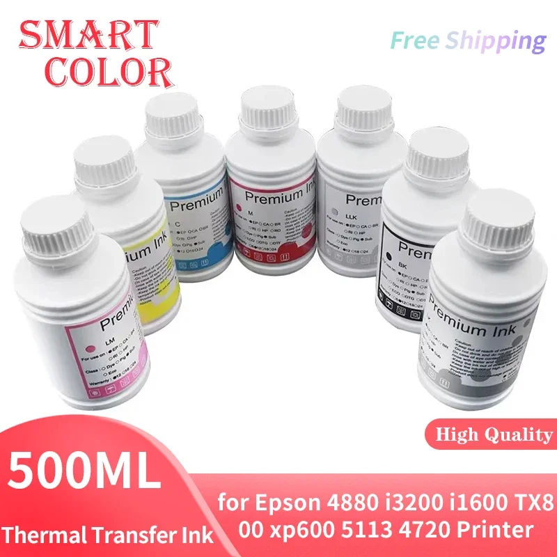 500ML Thermal Transfer Ink For Epson five seven generations head 4880 i3200 i1600 tx800 xp600 5113 4720 Printer Sublimation ink