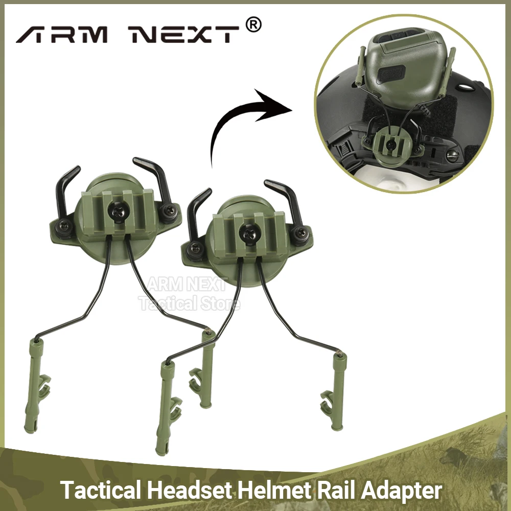 ARM NEXT Tactical Headset Helmet Rail Adapter Ox Horn Earmuff Bracket Headphone Mount Stand For 19-21mm Helmet Rail