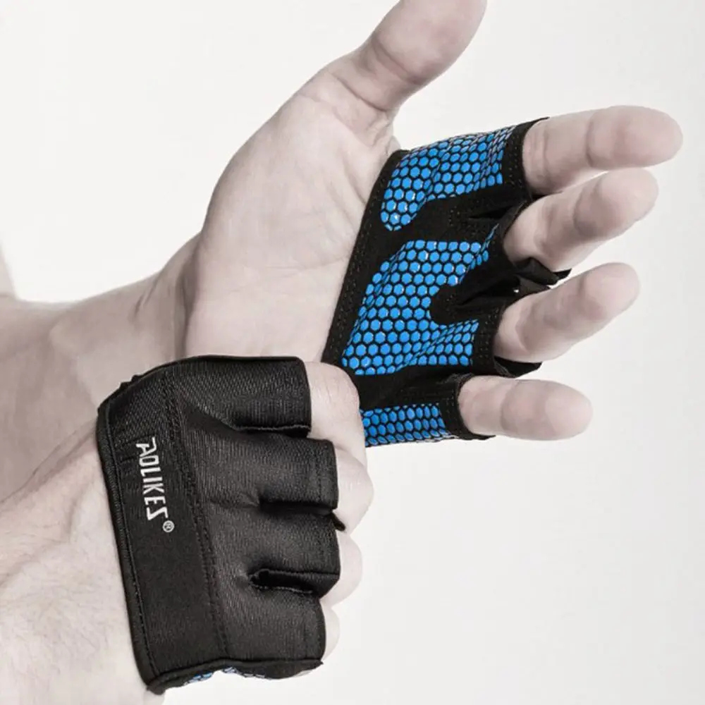 Gym Fitness Half Finger Gloves Men Women Anti-Slip Silicone Workout Glove Pull Up Power Weight Lifting Grips Hand Plam Protector