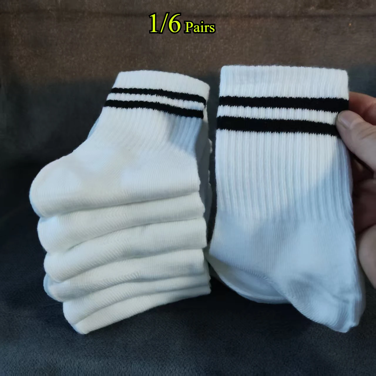 

1/6 пар женских носков средней длины, однотонные, осенне-зимние, дышащие, удобные, спортивные, впитывающие пот, мужские и женские носки