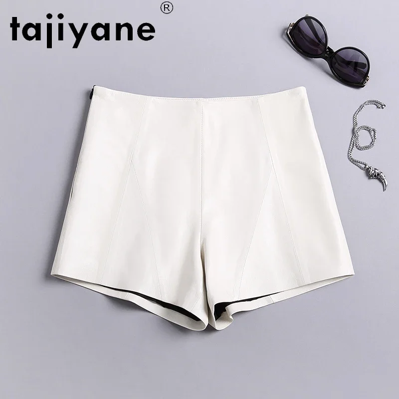 Tajiyane Summer Clothes Women Real Sheepskin Booty Shorts Woman Genuine Leather Shorts High Waist Trousers Ropa Mujer TN2478