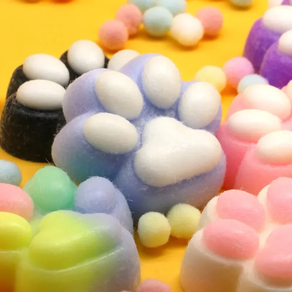 Cat Paw Stress Relief Toy Starlit Sky Design Soft Squishy Fidget Slow Rebound Pinch Decompression Sensory Squeeze Gift for Adult