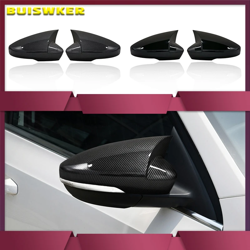 For US Skoda Octavia 2013-2019 Car Rearview Side Mirror Cover Wing Cap Exterior Door Case Trim Sticker For VW T-ROC 2017-2019