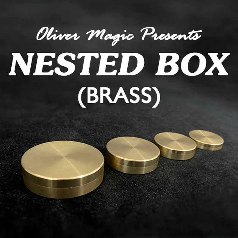 

Nested Box (Brass) By Oliver Magic Close Up Magic Tricks Coin Magic Props Illusions Mentalism Signed Coin Disappears Reappears