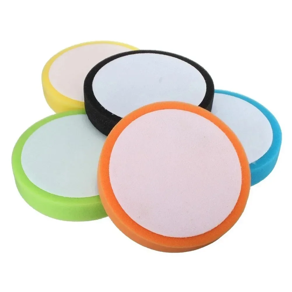 5pcs 5inch/6inch Car Round Flat Polishing Foam Buffing Sponge Pads Tool For Glass Polishing Car Maintenance Tools