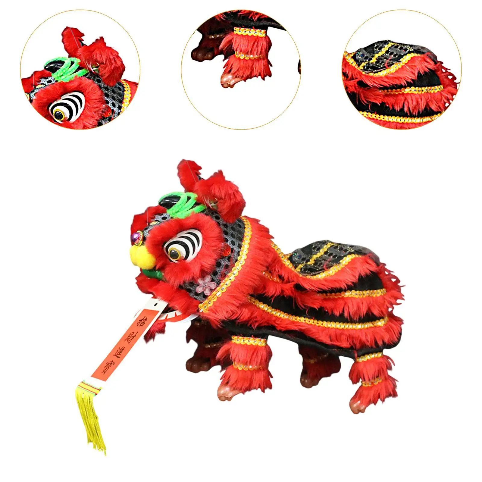 Lalka ręczna ze sznurkami i prętem Chińska marioneta Lew Zabawka Solidna 2025