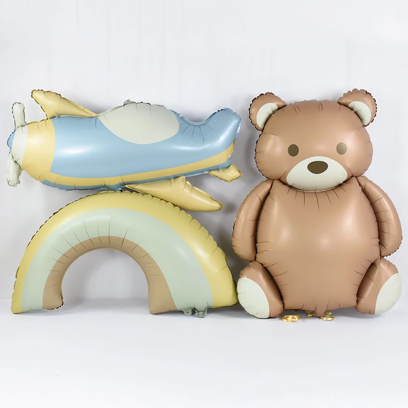 Large Birthday Cake Foil Balloons Cartoon Bear Cake Balloon Kid Child Happy Birthday Party Decoration Supplies Photo Props INS