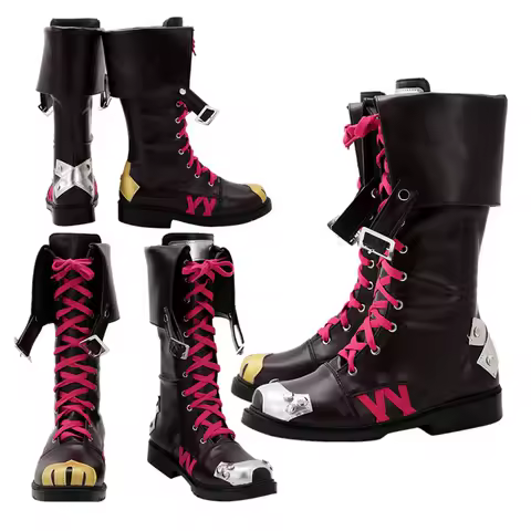 Jinx Cosplay Shoes Boots LoL Costume Accessories Arcane Fantasia Footwear Adult Men Women Fantasy Halloween Carnival Party Props