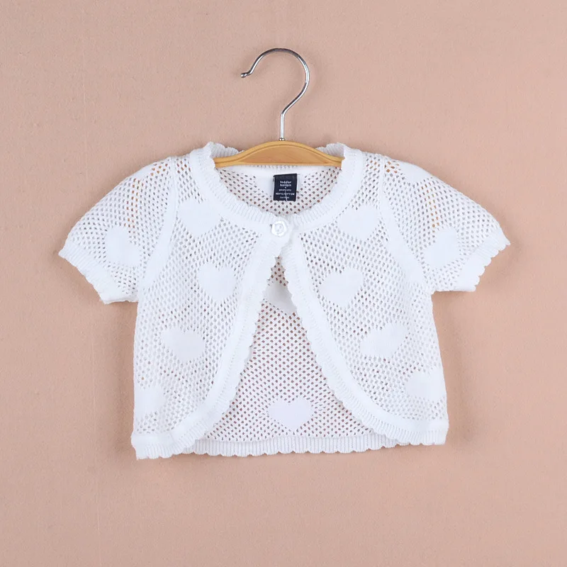 رقيقة الصيف طفلة سترة سترة شال الوردي قصيرة الأكمام معطف الشاطئ 6 12 24 شهر طفل رضيع فتاة الملابس الملابس