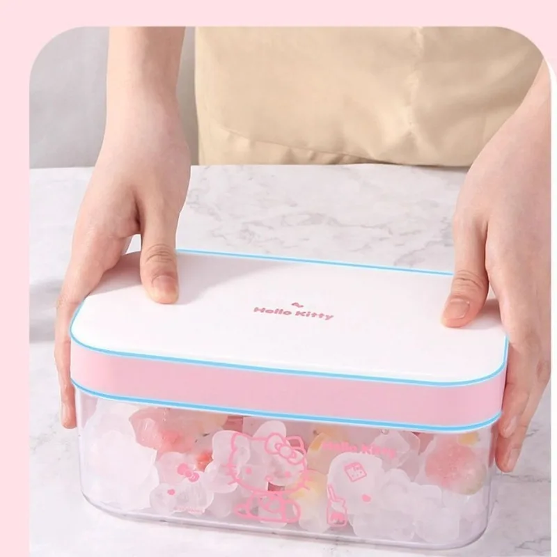 

Sanrio Hello Kitty Silicone Rubber Ice Cube Tray with Storage Box Anime Figurse Ice-making Box Cute Cartoon Kitchen Gadget Gifts