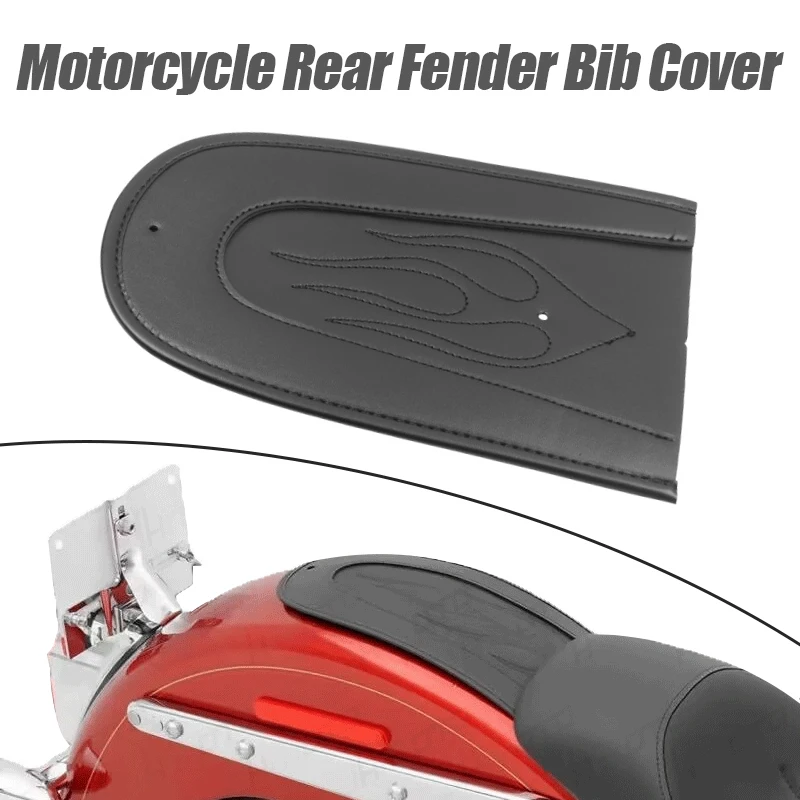 

Motorcycle Rear Fender Bib Cover Pad Flame Stitch Leather for Harley Sportster XL883N XL1200CX