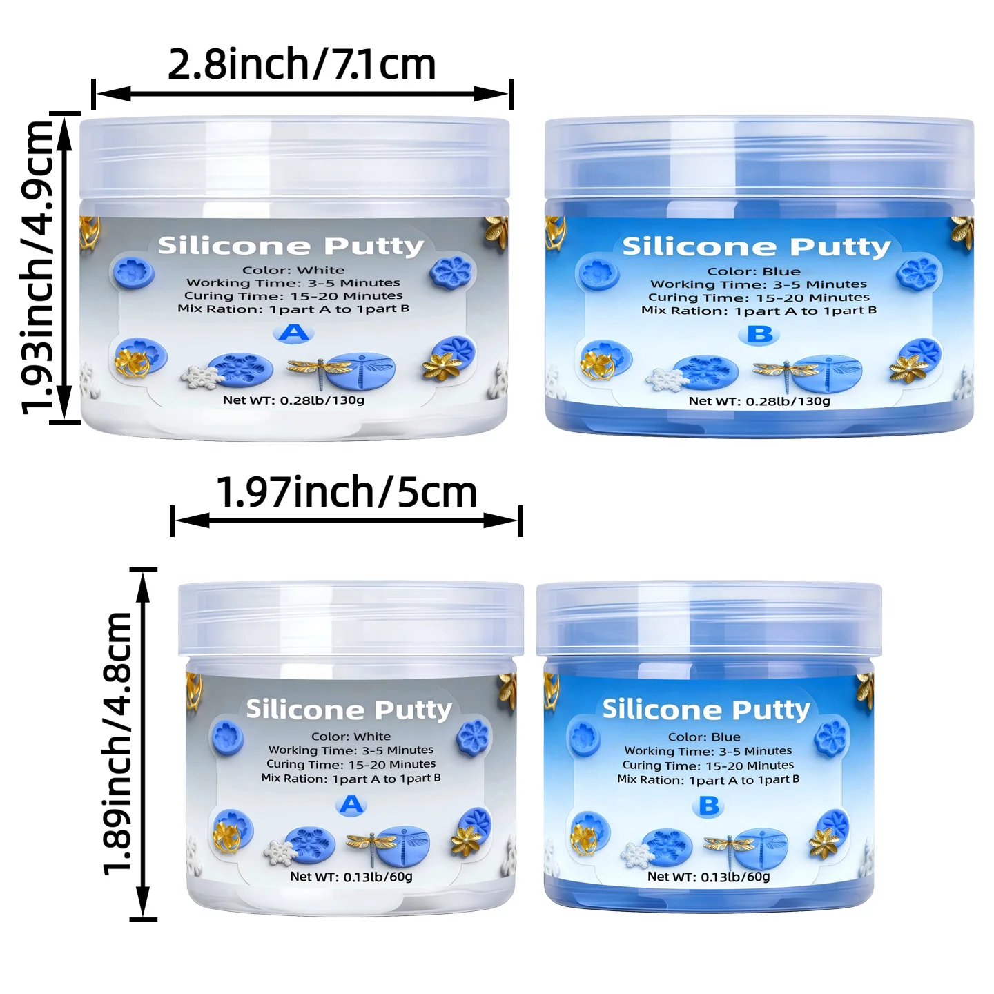 Silicone Putty for Mold Making,Strong & Non-Toxic, Ideal for , Resin Molds,  Molds, Candle Molds, and Various Craft Creations