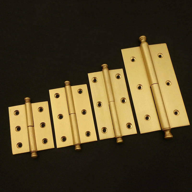 Retro 10PCS 2''/2.5''/3''/4'' Solid Brass Crown Head Furniture Hinges Detachable Cupboard Wardrobe Cabinet Door Hinges MS1035