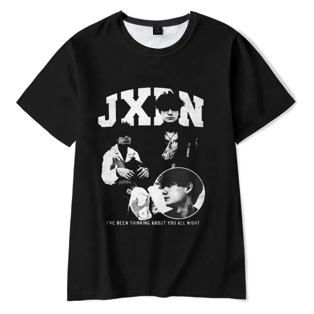 Camiseta de cuello redondo Nova Jaden Hossler Merch, camiseta de Manga corta, Harajuku, das Mulheres Estrela, Dos hombres de Mídia Social Jxdn 2024