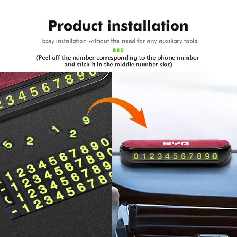 Segnale di Stop temporaneo per auto parcheggio numero di telefono accessori per scheda per BYD per Plus Ea1 Song Max Tang Dmi 2din Pro E2