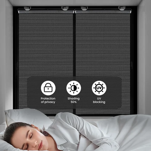 Imagen 2 del producto Persianas enrollables para el hogar, ventana ciega, parasol opaco, sin clavos, para coche, dormitorio, cocina, cubierta para ventanas, cortinas de privacidad