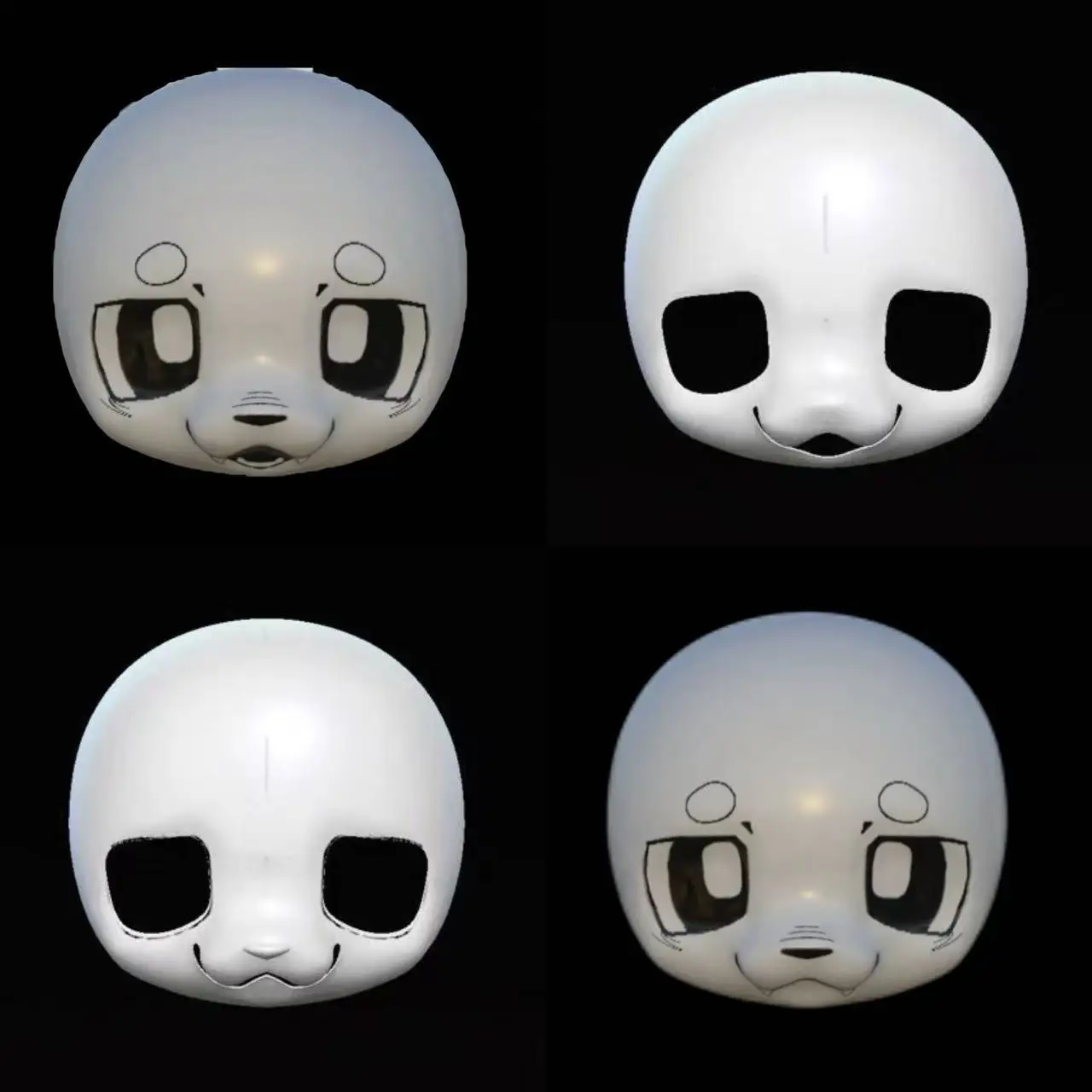 Short Kiss Cute Kemono Canine Beast Skull Furry 3D Printed PETG Material DIY Anime Accessories Props