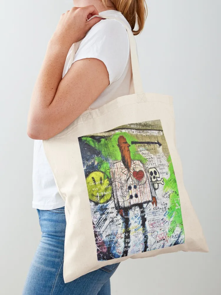 Man with heart, street art Tote Bag Women's bags women bag free delivery bags