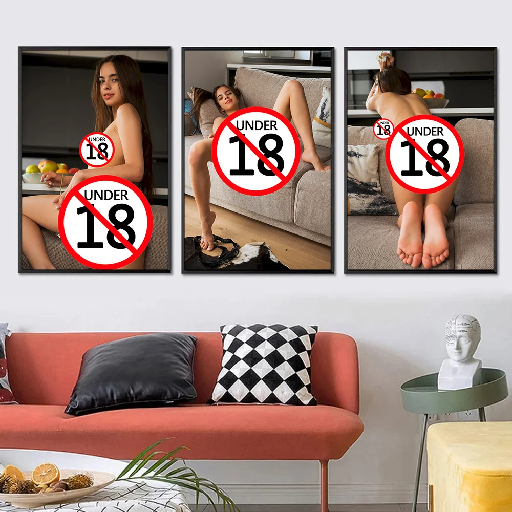 Nude Girl on the Sofa Canvas Painting Wall Art Mural Decoration Uncensored Poster Print Home Picture living Room Interior Decor