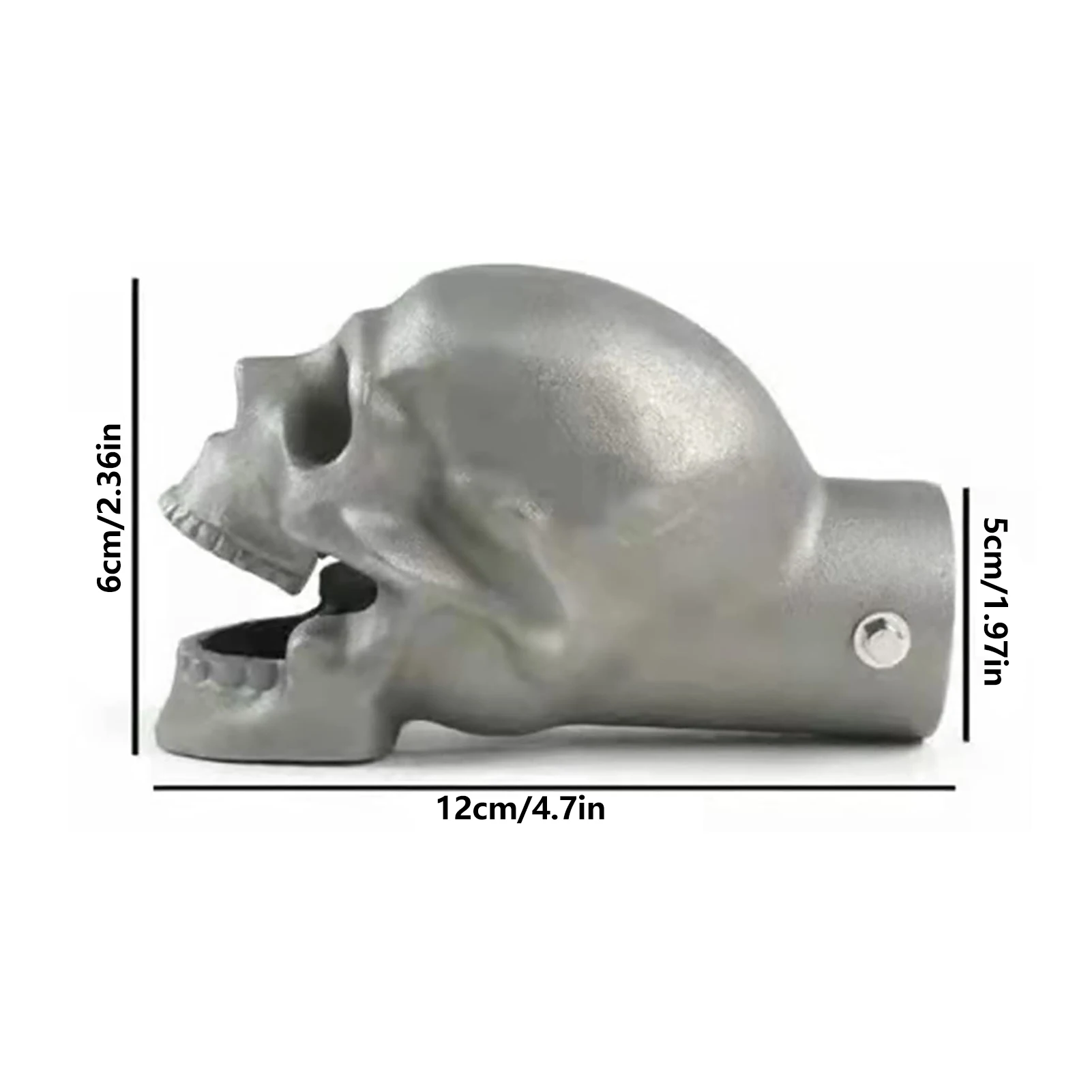 Motorcycle Skull Exhaust Tip Universal Motorbike Exhaust Pipe 5CM Solid Metal Skull Exhaust Pipe Halloween Decorations