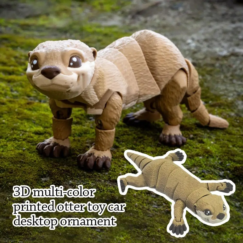 Nuevo Juguete de Peluche de Nutria PLA, Figura de Acción de Nutria Multiarticulada de Color Sólido, Figura de Animal Móvil Impresa en 3D para Escritorio