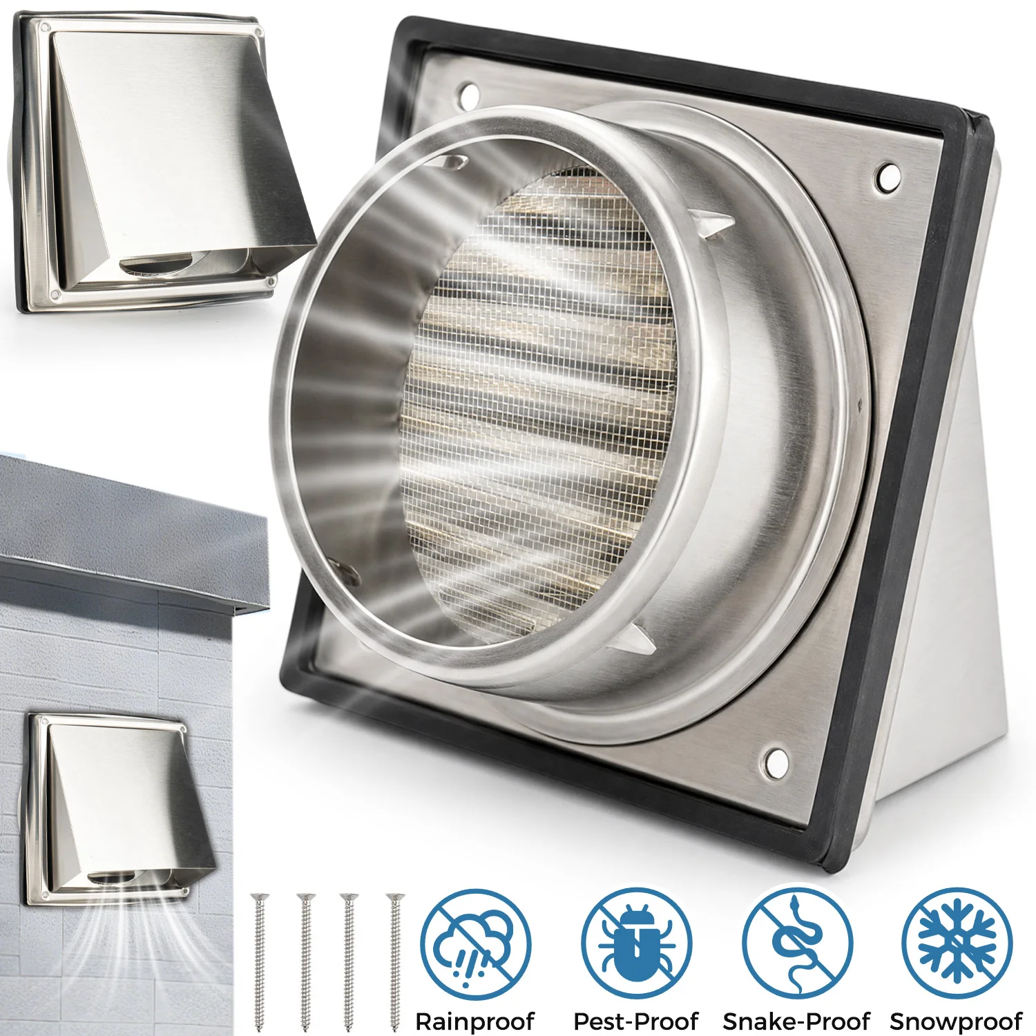 1 pièce, 150 mm, grille d'évacuation carrée mobile en acier inoxydable 304 avec trou d'évacuation incliné vers le bas à 45° et grille de protection, utilisée dans la cuisine, la salle de bain et l'atelier.