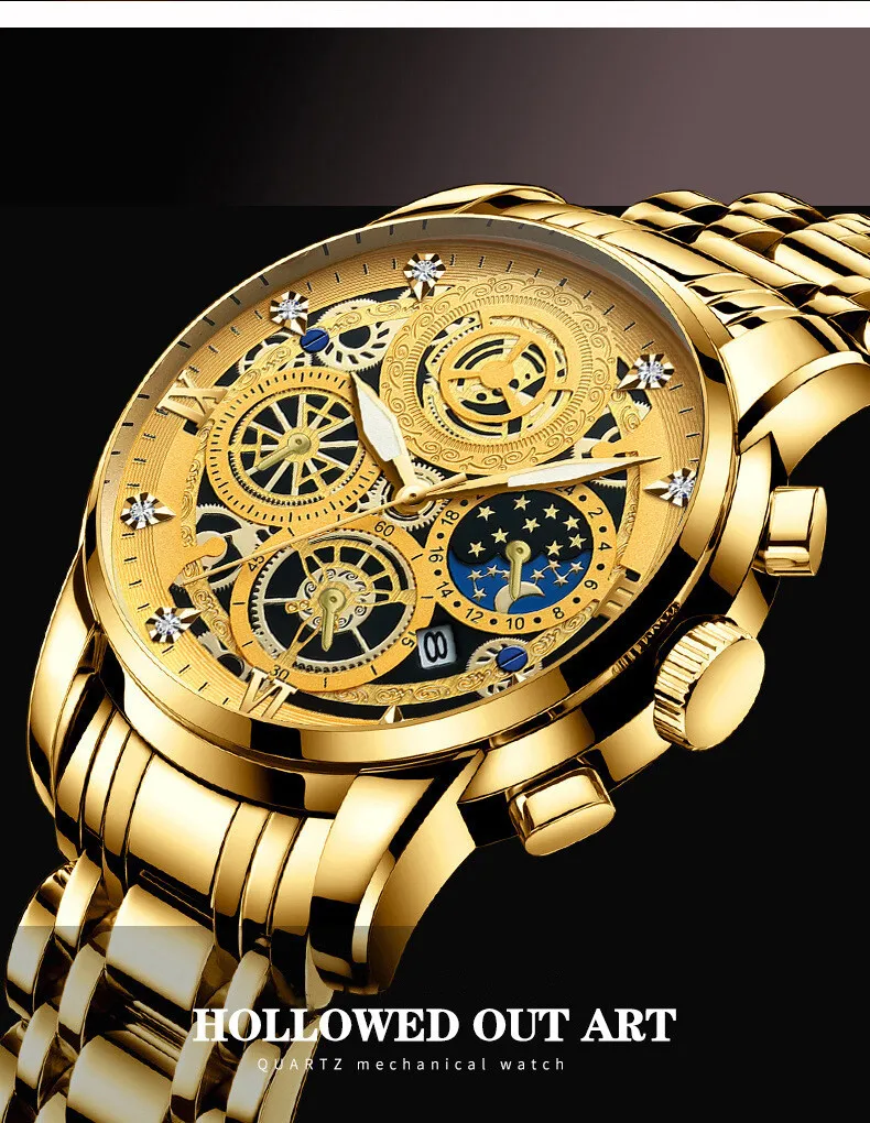 معصم BINBOND BusinDouble الفاخر للرجال من الفولاذ الأصلي 4010 #3