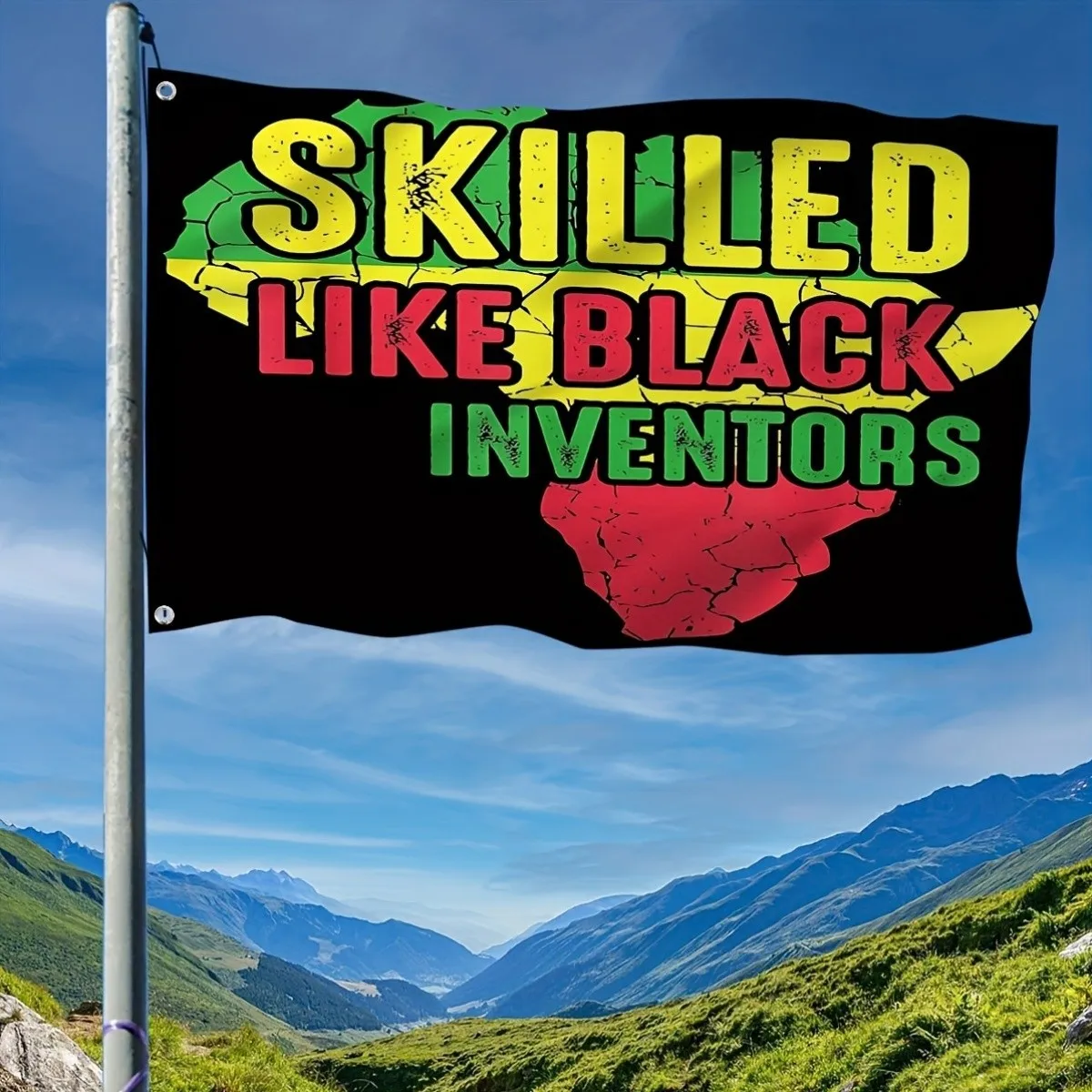 Skilled Like Black Inventors African Heritage Garden Flag Outdoor Durable Polyester Banner