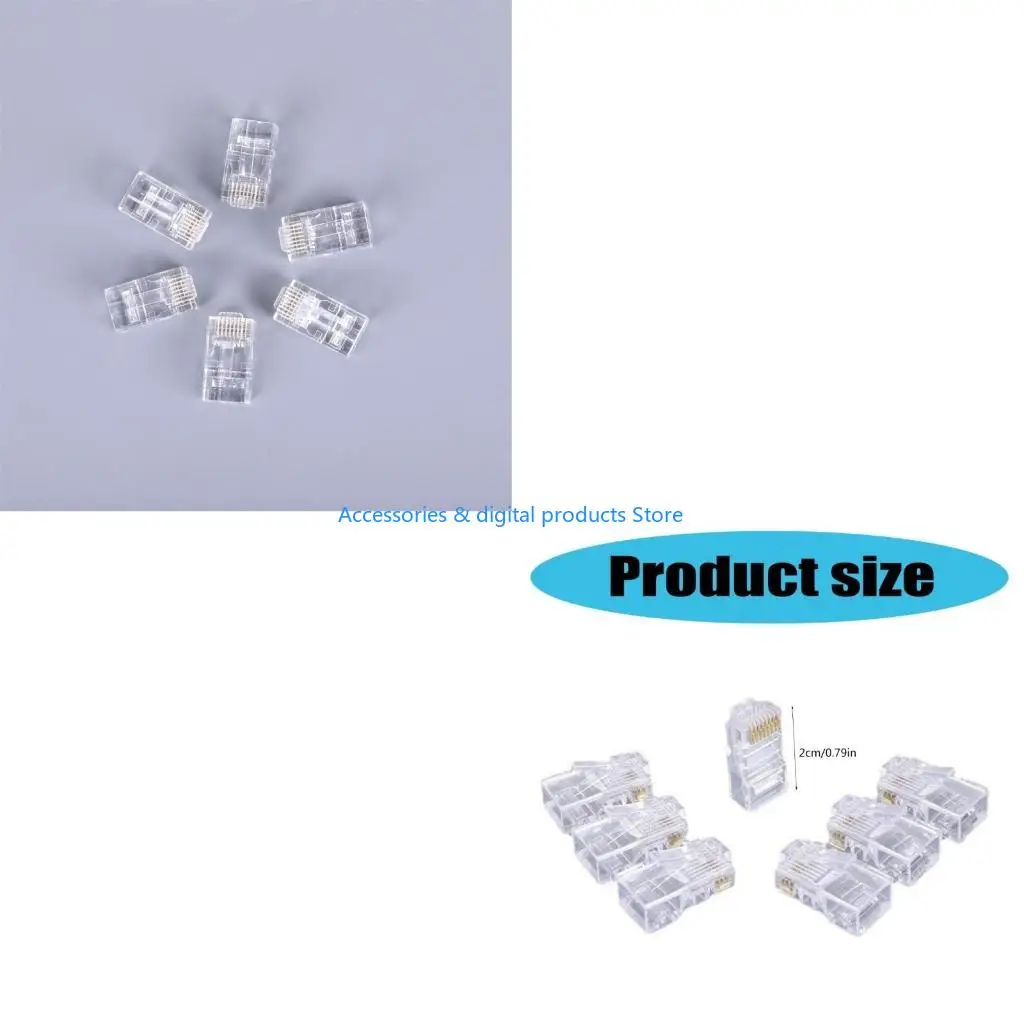 77JD Cat6 RJ45 Networking Cable Ends, 8P8C Cat6 RJ45 Connectors Crimp On UTP Ethernet Connectors,High Performances Connectors
