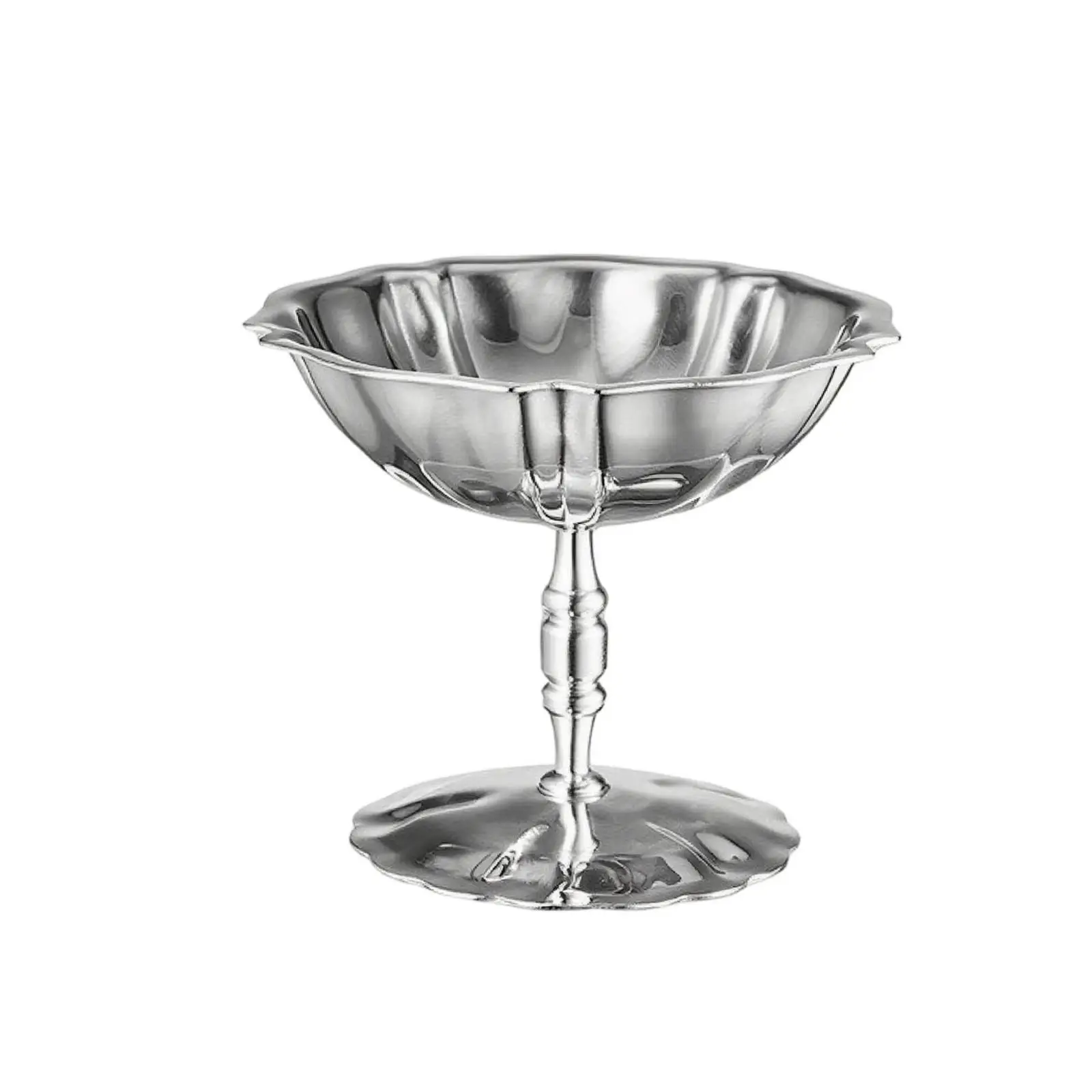 Lotus Dessert Cup Polished Pedestal Dessert Cup Metal for Banquets, Caterers