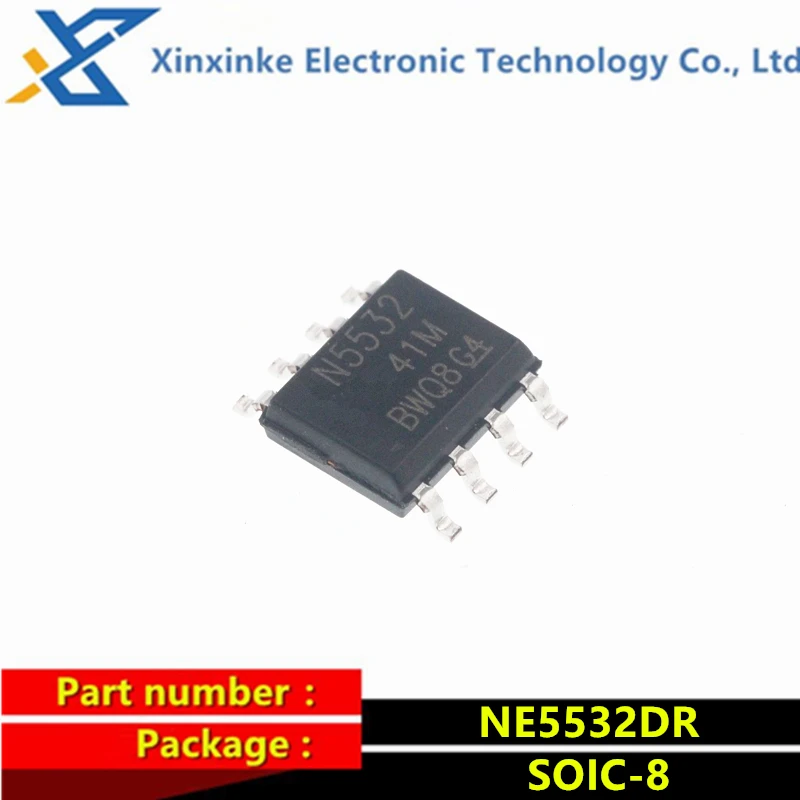 10PCS NE5532D NE5532 SOIC-8 Operational Amplifiers - Op Amps Dual Low-Noise Hi-Speed Audio