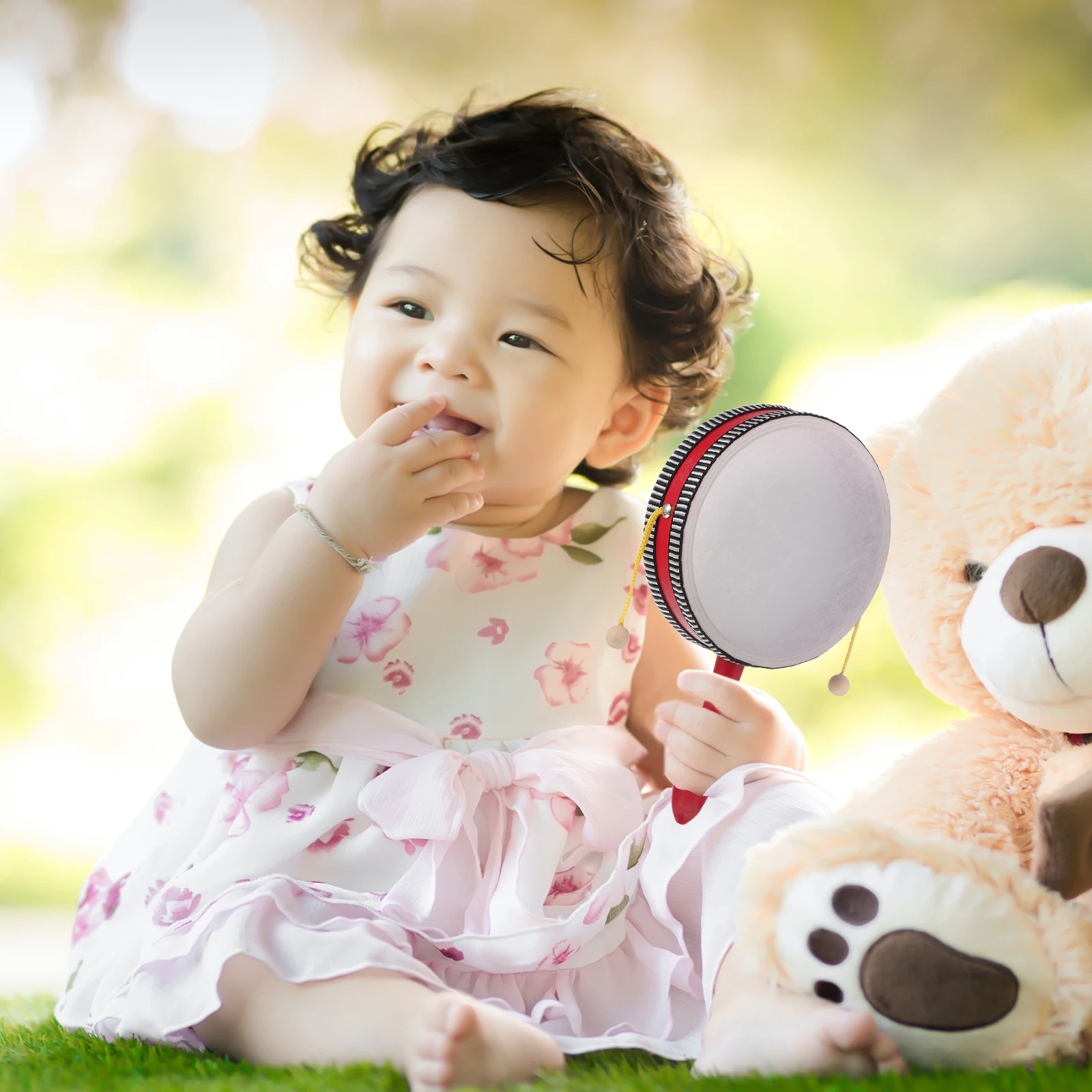 

Wave Drum Instrument for Kids Wooden Educational Hand Strength Training Musical Development