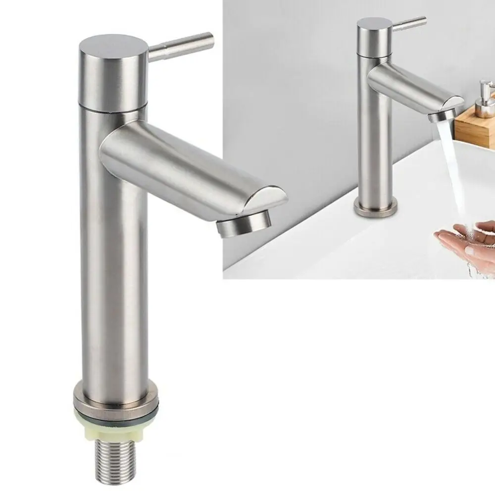 

Tap Single Hole Tapware Durable Bathroom Accessories ﻿ Modern Quick Open Valve Bathroom Faucet Replacement Basin Water