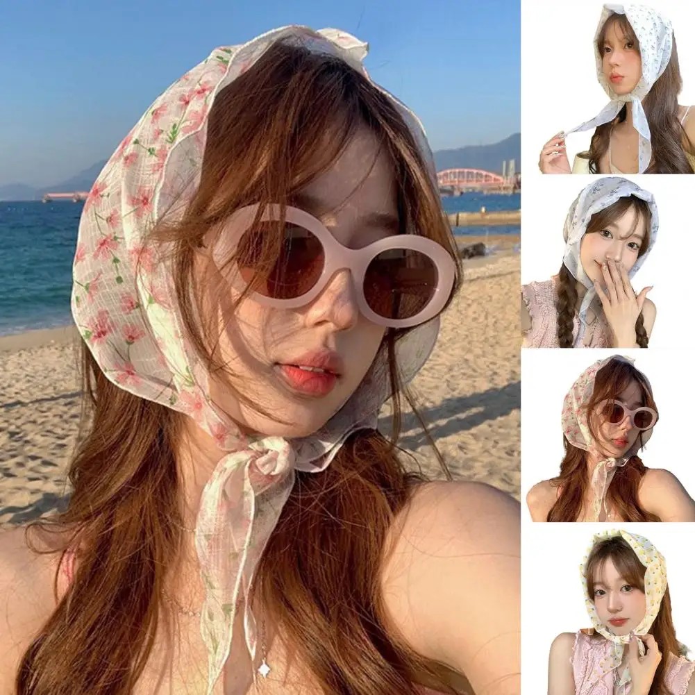 Triangle Hair Scarf Scarf Headscarf Elegant Headwear Thin Washable Lightweight Soft Beach Neck Head Wrap Clothes Accessory