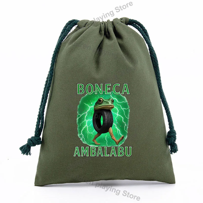 Sac à cordon série Brainrot italien, animaux AI, câble de données, pochette de rangement pour batterie externe, sacs de collations pour bonbons mignons, cadeau d'anniversaire