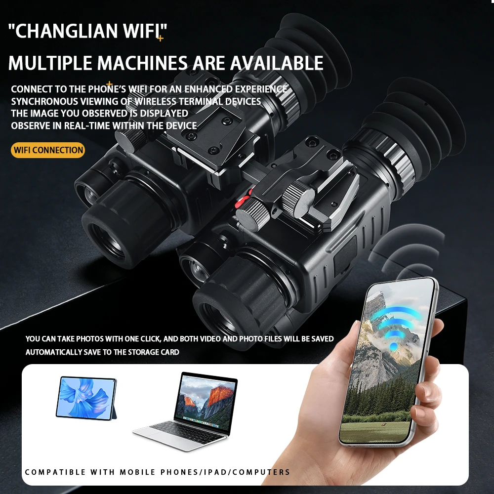 ZIYOUHU NVG-08A 8x Zoom Night Vision Binoculars Infrared HD Helmet Mounted Tactical Scope with Ranging For Hunting